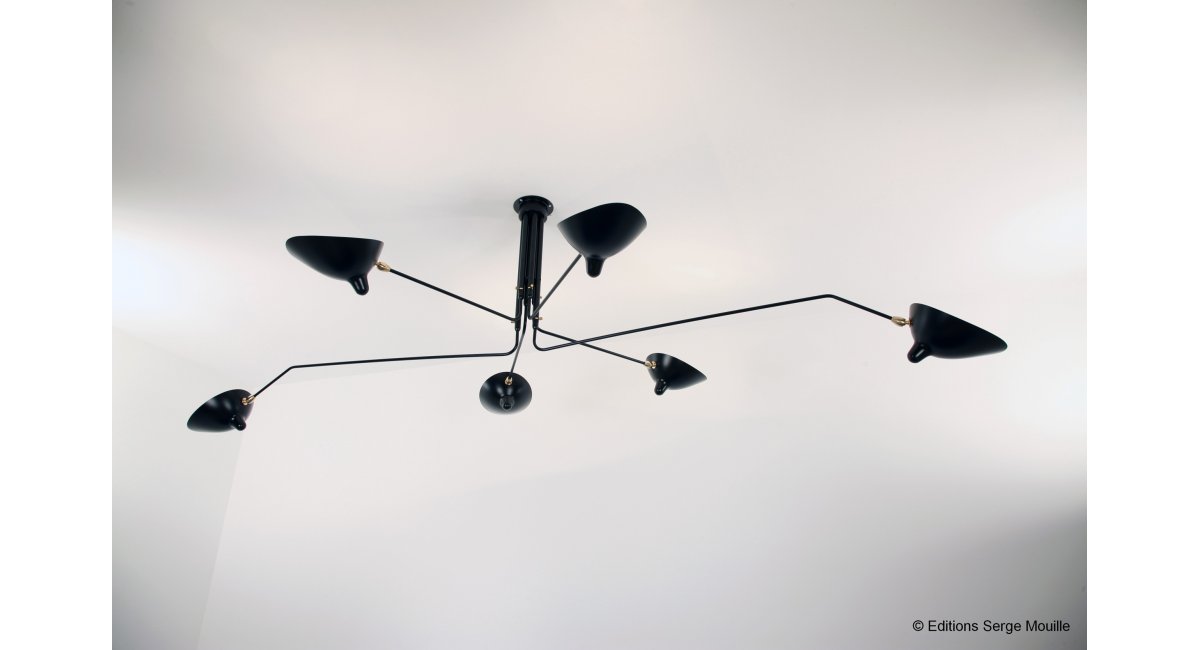 Serge Mouille, Spider 6 rotating arms b/w