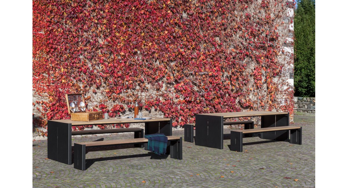 Panco_conjunto mesa y banco de exterior - La Palma - MINIM - liestyle