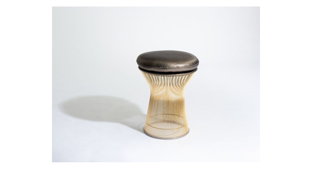 Platner Stool Gold - taburete bajo - Knoll - MINIM