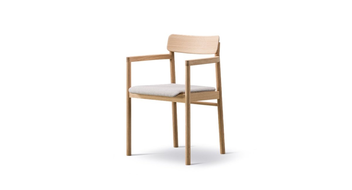 Post chair - silla de comedor - reposabrazos - fredericia - MINIM - asiento tapizado