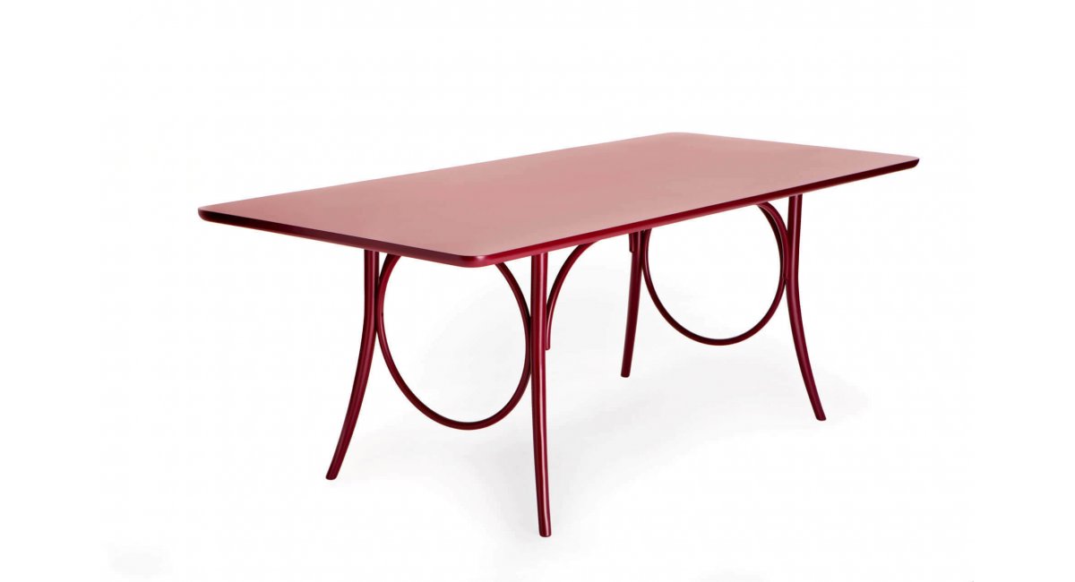 Ring - mesa de comedor roja - Gebrueder Thonet Vienna - MINIM