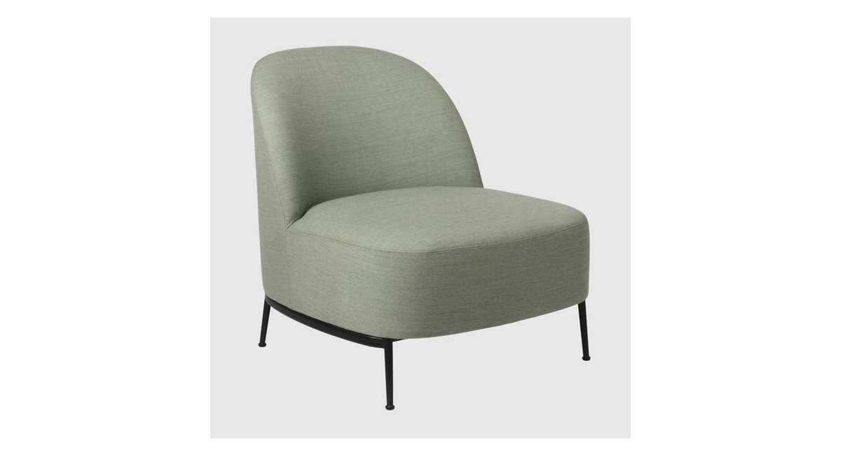 Sejour_ LoungeChair _ Butaca _ estructura en negro - sillón verde_Gubi_MINIM