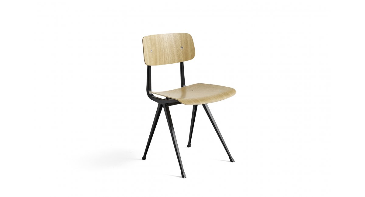 Silla Result - Chair_Frame black-Seat Back - madera de roble laced - clear lacquered oak - Madrid - Barcelona - HAY - MINIM Showroom