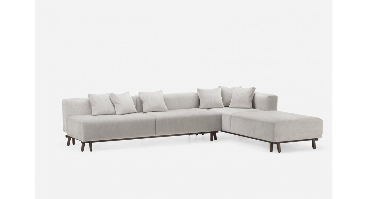 Sofa Eight Armless - Neri&amp;Hu - patas de nogal - sofá gris -chaise lounge -delaespada-MINIM