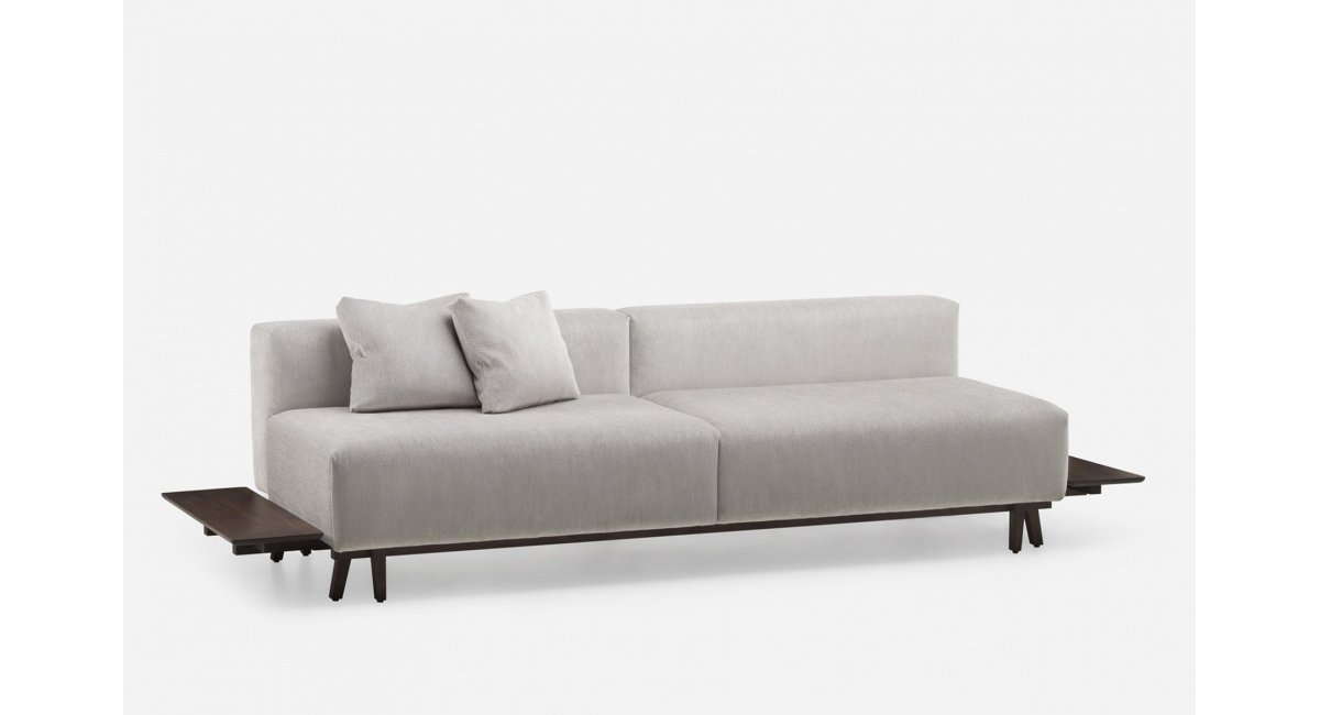 Sofa Eight Armless - Neri&amp;Hu - patas de nogal - sofá gris -mesita auxiliar -delaespada-MINIM