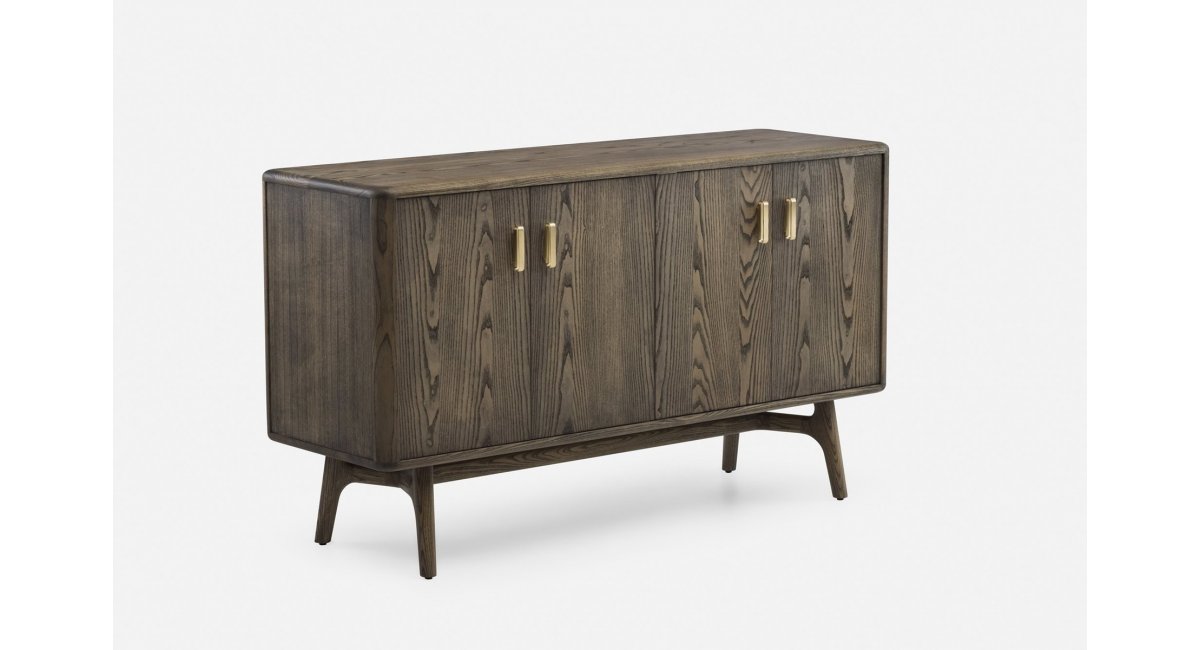 Solo Wide 4 Door Cabinet-Neri&amp;Hu-madera de nogal-delaespada-MINIM