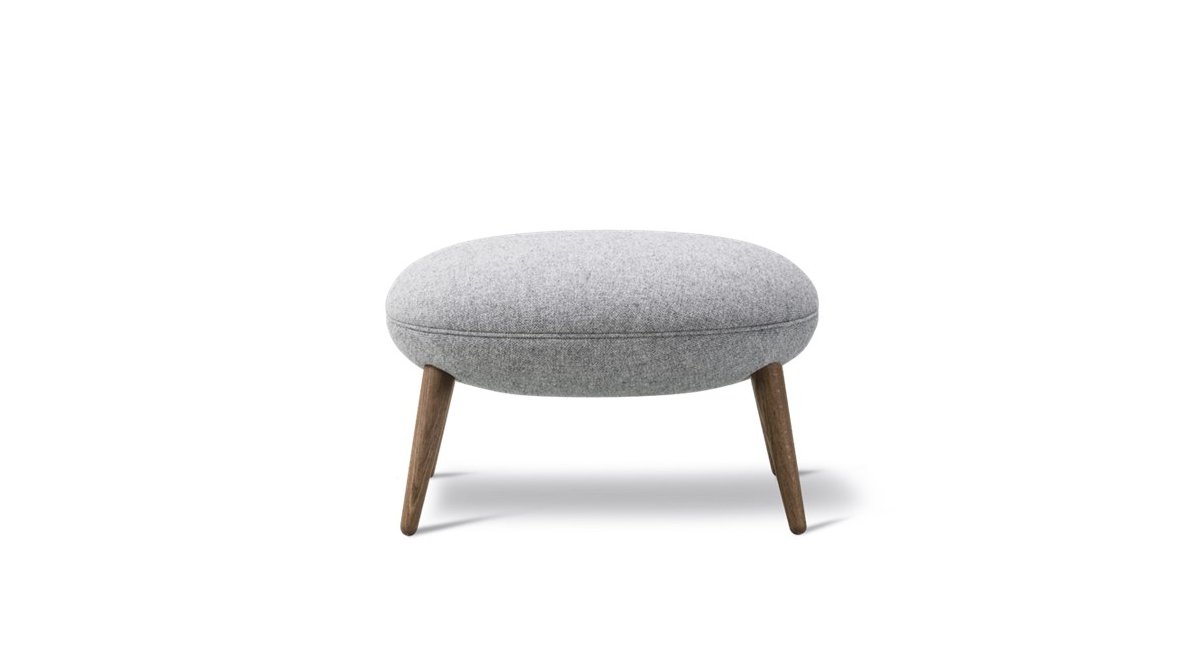 Swoon - Ottoman - reposapies - pouf - fredericia - MINIM - BASE DE MADERA - GRIS CLARO
