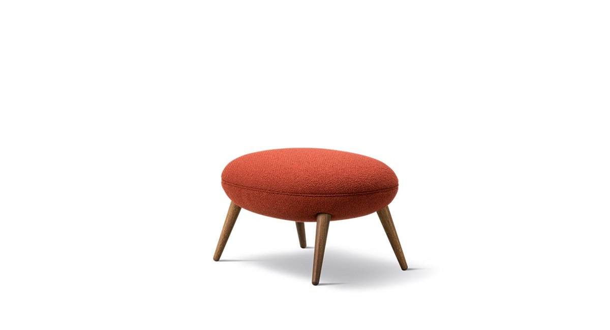 Swoon - Ottoman - reposapies - pouf - fredericia - MINIM - base de madera - rojo