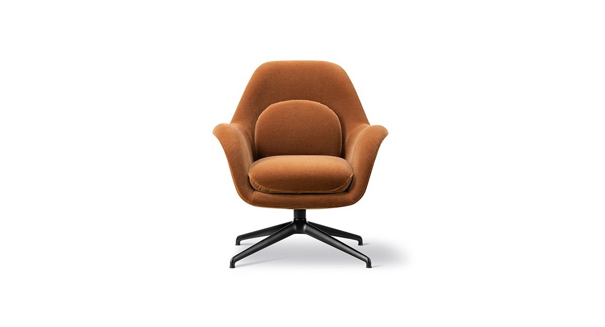 Swoon Lounge Petit - butaca naranja - fredericia - MINIM - base metal