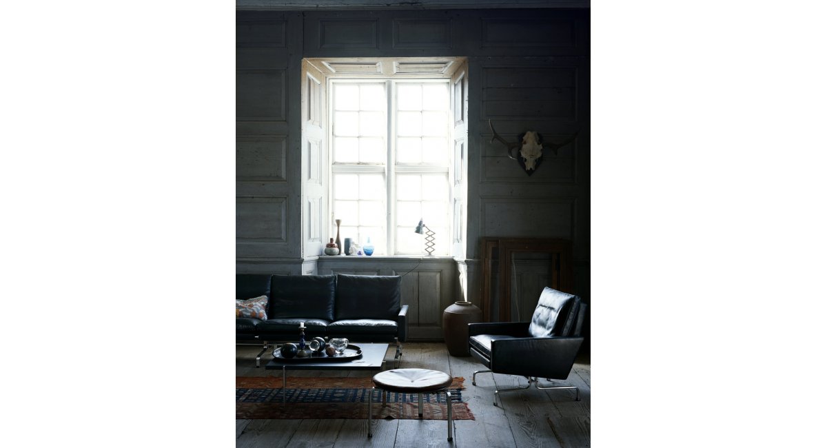 Taburete bajo Pk33 Fritz Hansen en Minim