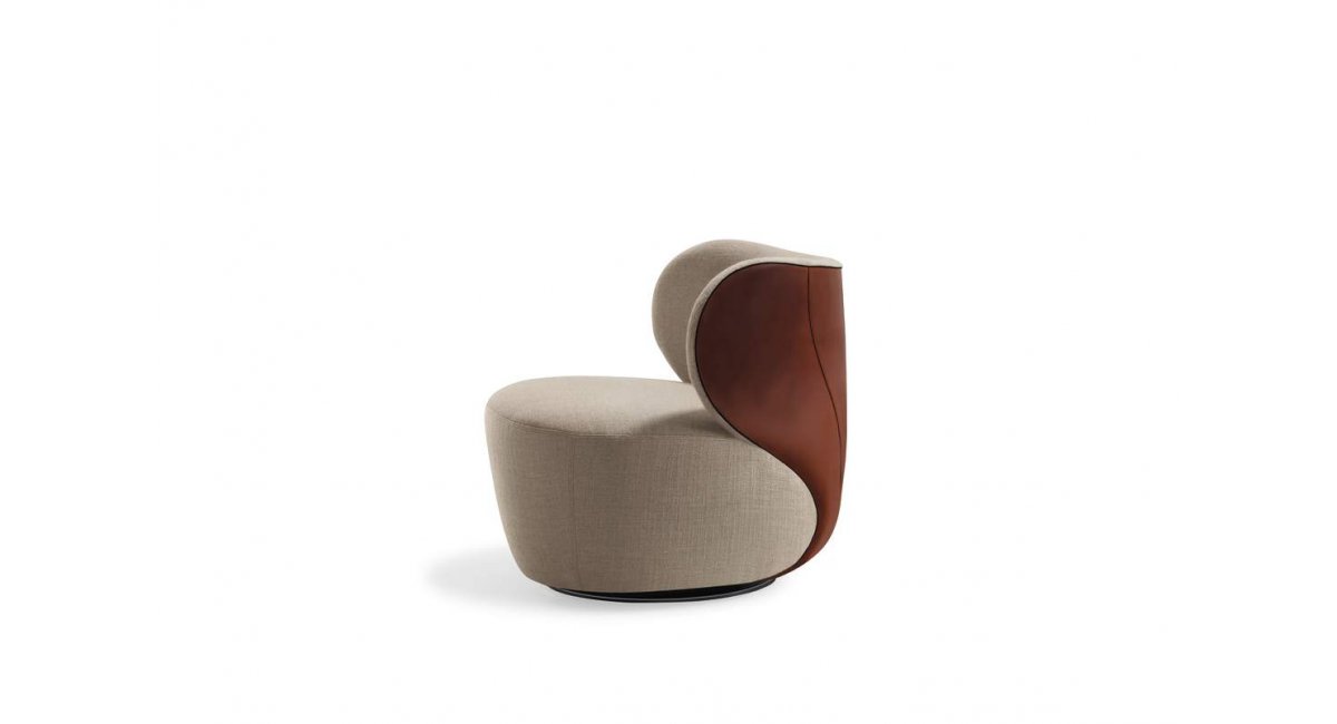 Walter Knoll - Butaca Bao beige y piel marrón - Madrid Barcelona - Showroom MINIM