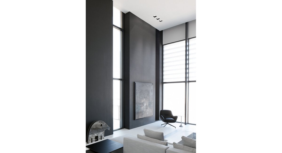 m1 micro scomparsa totale - lámpara techo - Viabizzuno - MINIM - lifestyle salon