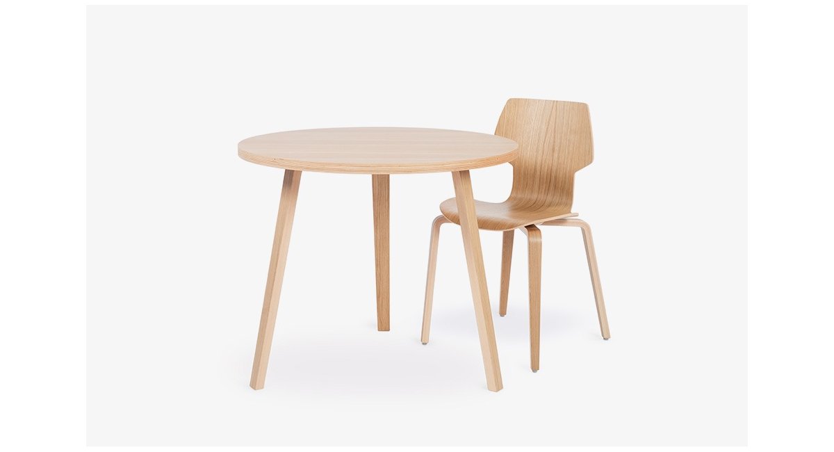 mobles114 - gracia - mesa de comedor redonda - MINIM - madera clara - lifestyle