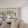 Sofá y mesa de centro MINOTTI en el salón con la lampara de pie de FLOS, MINIM Barcelona