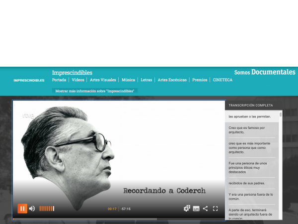 El documental "Recordando a Coderch" en La 2