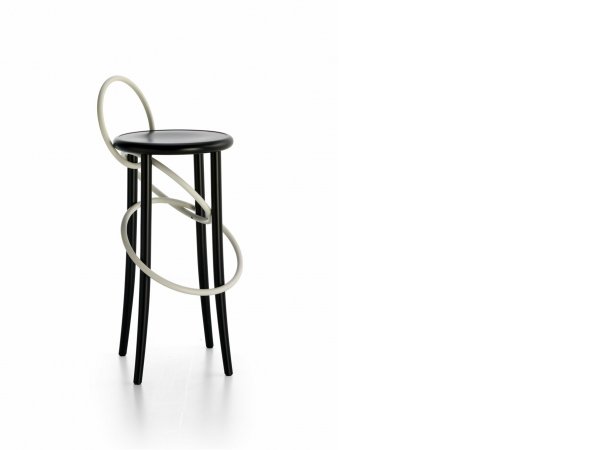 CIRQUE - taburete alto - blanco y negeo - Gebrueder Thonet Vienna - MINIM