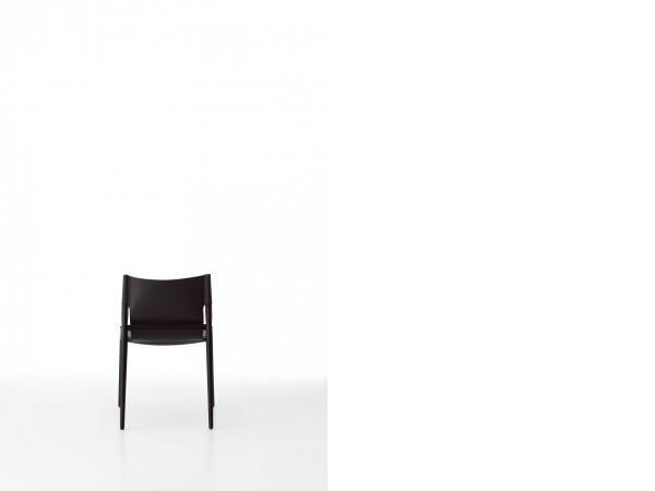 PORRO - Silla VOYAGE_madera de arce_color negro_piel_MINIM Showroom_Barcelona_Madrid