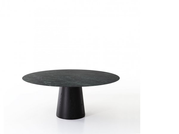 orro_ MATERIC_Mesa redonda_base en forma de cono_tabla en mármol_disponible en 7 matices_7 colores_MINIM Showroom_Madrid_Barcelona