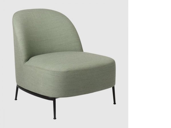 Sejour_ LoungeChair _ Butaca _ estructura en negro - sillón verde_Gubi_MINIM
